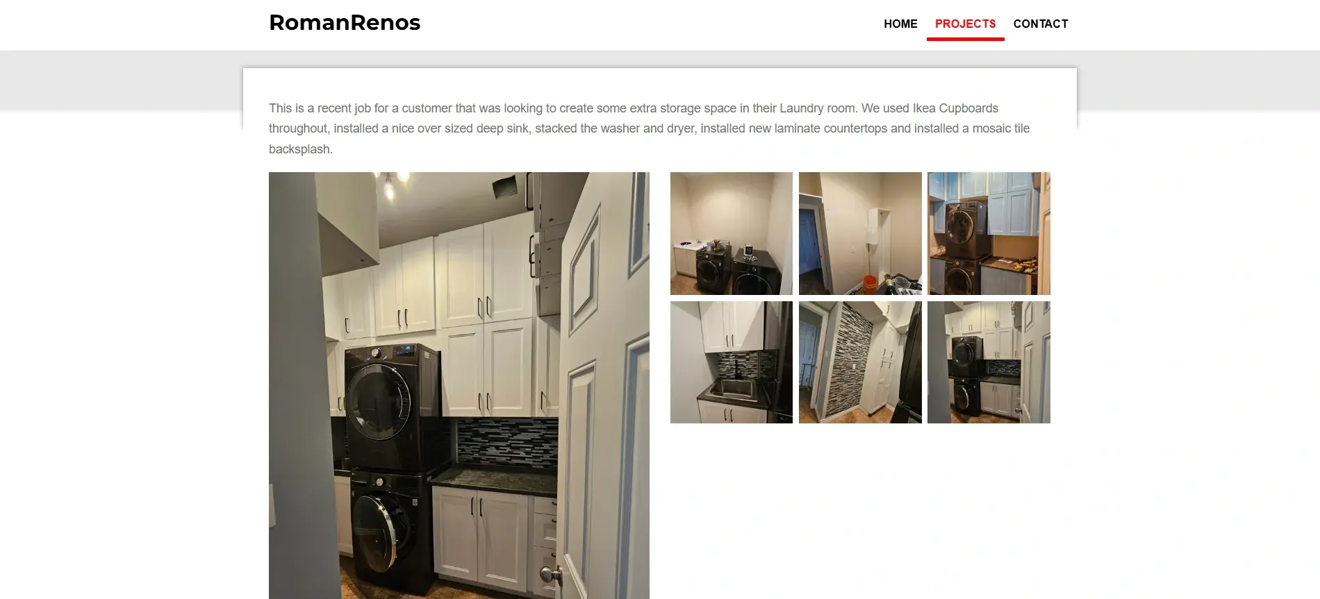 Old Romanos Renovations projects section